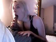 Young Blonde Performs Oral Sex and Gets Surprise Cumshot in Mouth