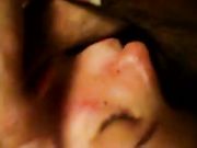 Close up oral sex with balls sucking and cumshot on face
