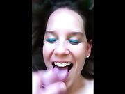 Wife takes a surprise facial cumshot