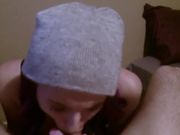 Getting my dick sucked so good by girlfriend and I cum on her face